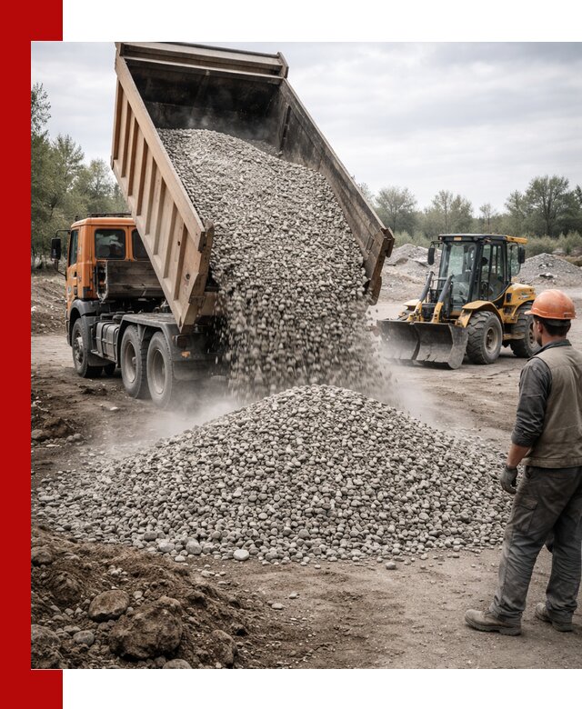 Доставка щебня в Симферополе крупными и мелкими фракциями