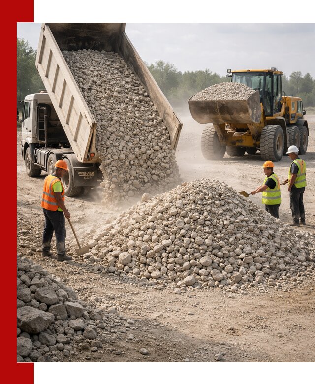 Доставка известнякового щебня фр. 40-70 в Симферополе