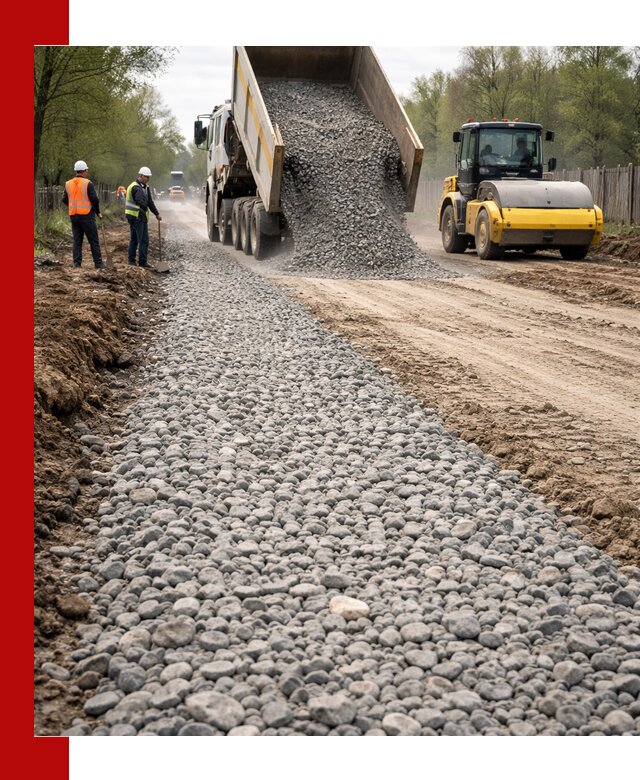 Доставка щебня для отсыпки дорог в Симферополе высокого качества