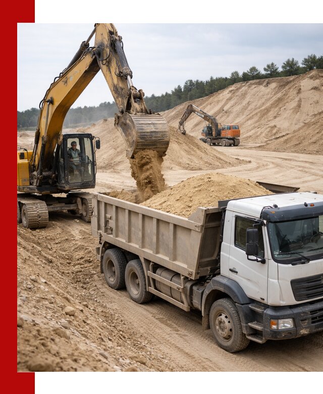 Доставка карьерного песка с самосвалами и разгрузкой в Симферополе