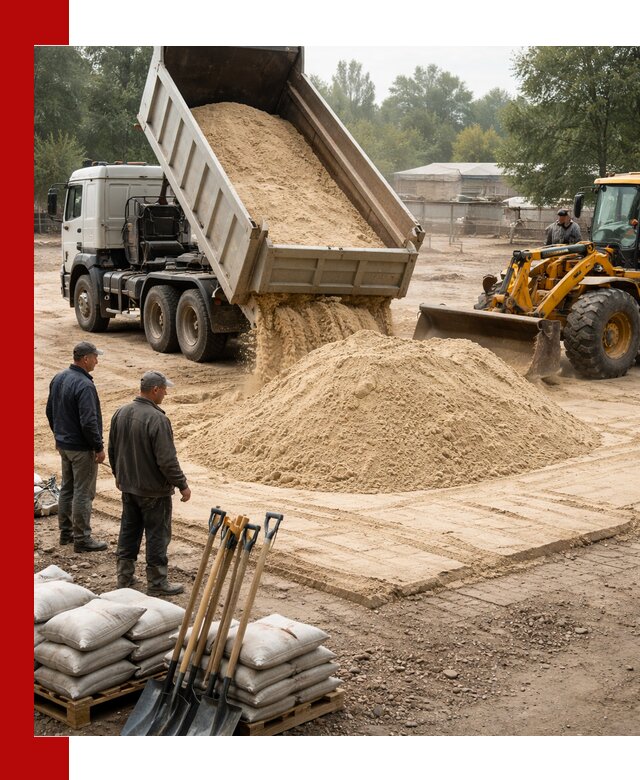 Доставка мытого песка в Симферополе с самосвалами по выгодной цене
