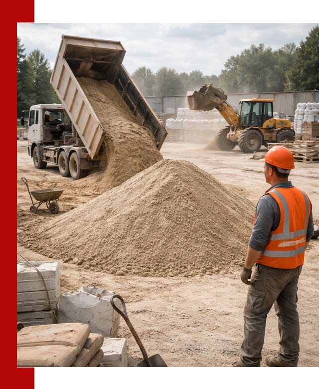 Доставка строительного песка с самосвалом в Симферополе