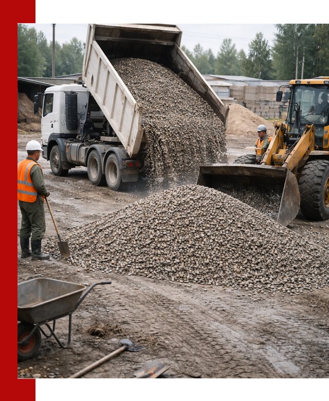 Мытый гравий с доставкой в Симферополе от карьера до участка