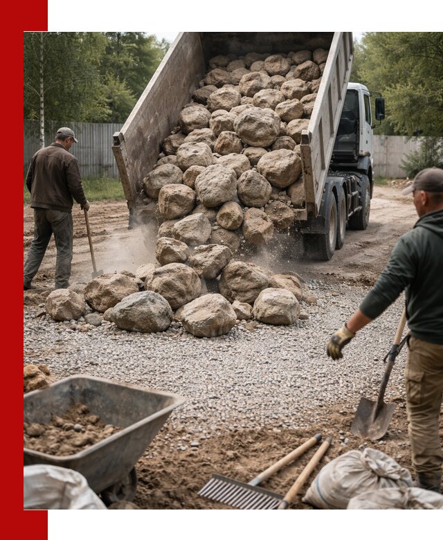 Доставка и укладка булыжника в Симферополе