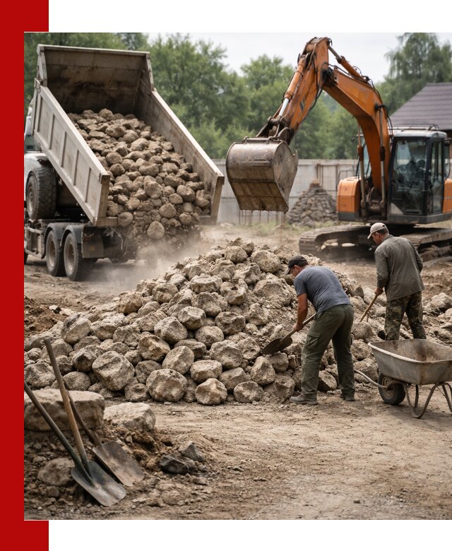 Доставка и разгрузка бутового камня в Симферополе