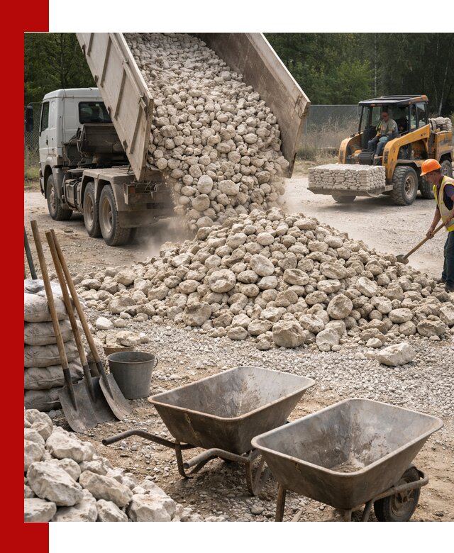 Доставка и продажа бутового известнякового камня в Симферополе