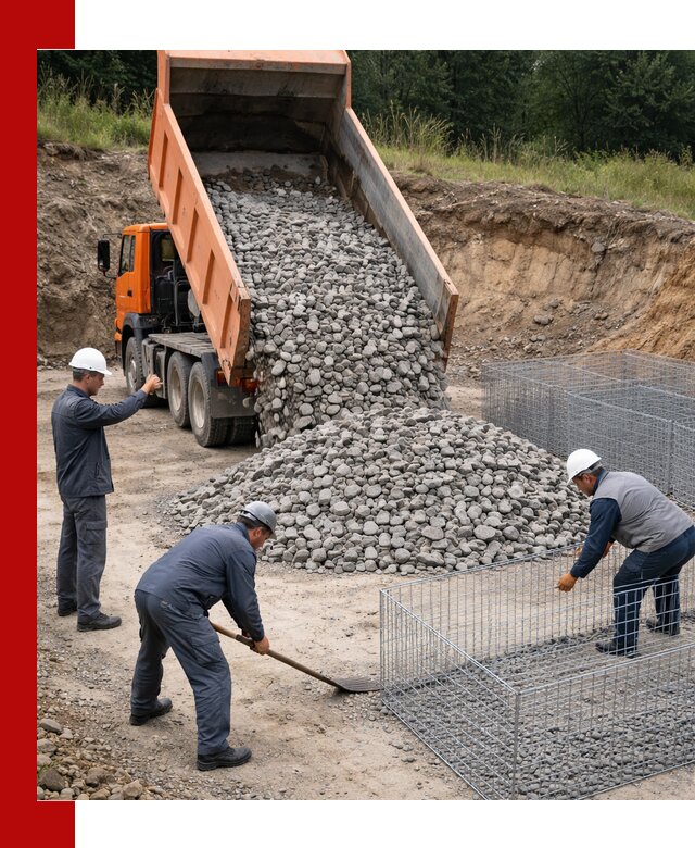 Камень для габионов с доставкой в Симферополе быстро и надёжно