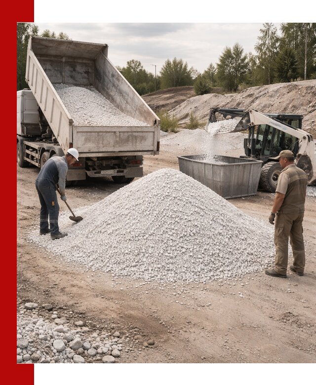 Доставка и продажа белой мраморной крошки в Симферополе