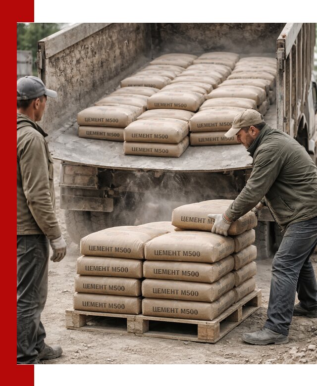 Цемент М500 с доставкой самосвалом в Симферополе
