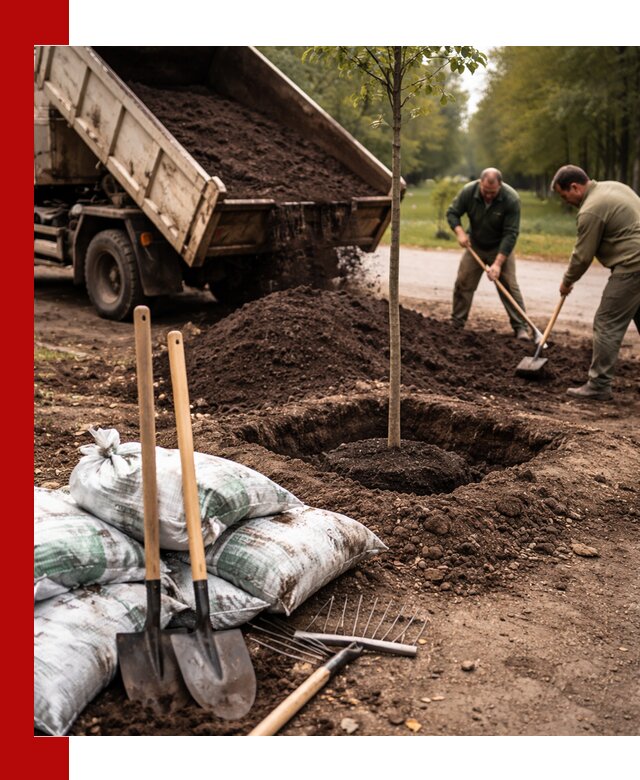 Грунт для посадки деревьев в Симферополе — доставка и подготовка почвы