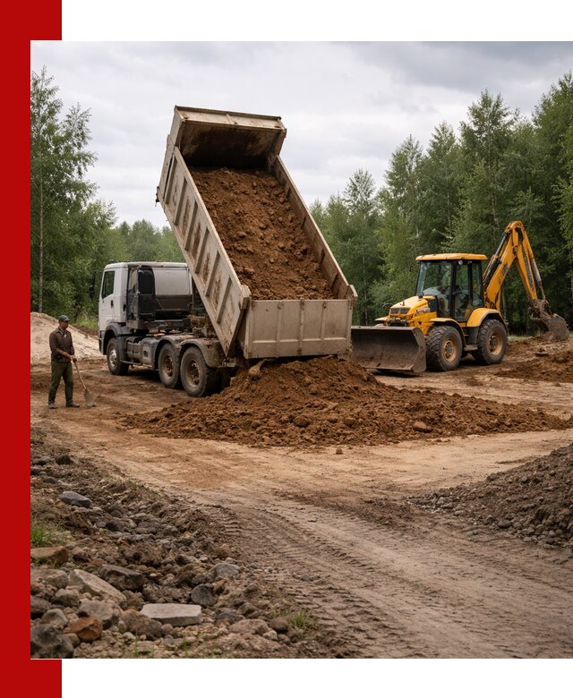 Доставка суглинка самосвалами в Симферополе подсыпка и планировка