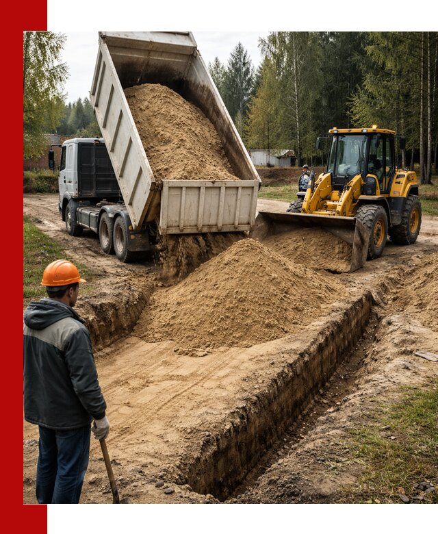 Доставка песчаного грунта в Симферополе для строительных работ