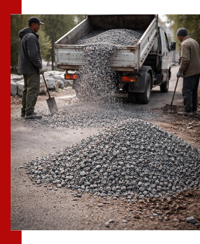 Гранитная крошка для посыпки дорог и тротуаров в Симферополе