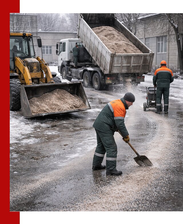 Реагент против гололеда с доставкой и нанесением в Симферополе