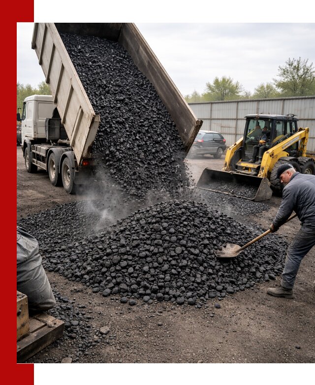 Доставка угля орех в Симферополе оптом и в розницу